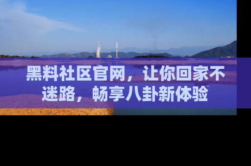 黑料社区官网，让你回家不迷路，畅享八卦新体验