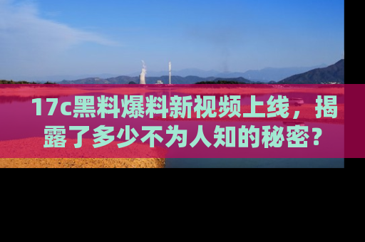 17c黑料爆料新视频上线，揭露了多少不为人知的秘密？