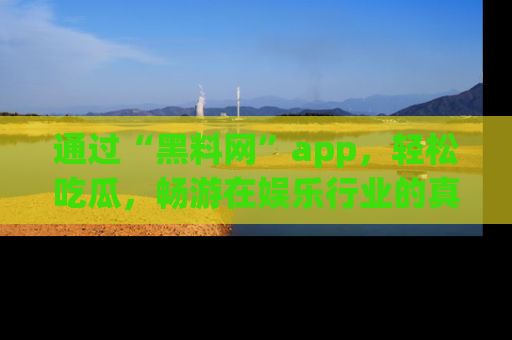通过“黑料网”app，轻松吃瓜，畅游在娱乐行业的真实世界！