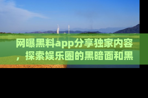 网曝黑料app分享独家内容，探索娱乐圈的黑暗面和黑料