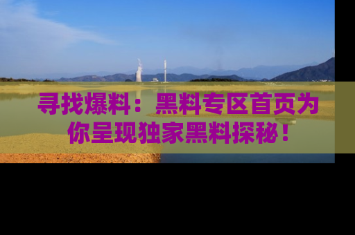 寻找爆料：黑料专区首页为你呈现独家黑料探秘！