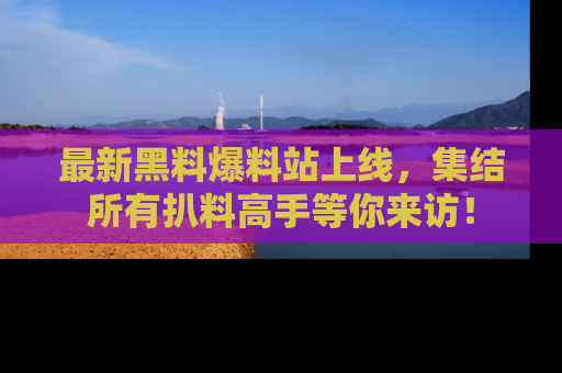 最新黑料爆料站上线,集结所有扒料高手等你来访!